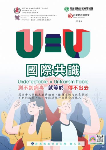 2023世界愛滋病日宣導「國際共識U=U，消除偏見 共創U愛友善環境」