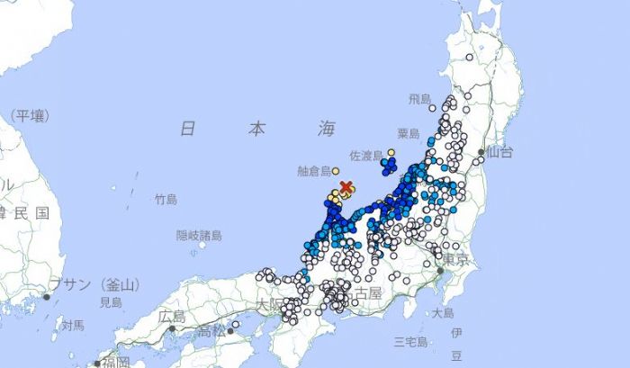 日本石川縣發生規模6.5地震 16小時內搖49次 釀1死22傷